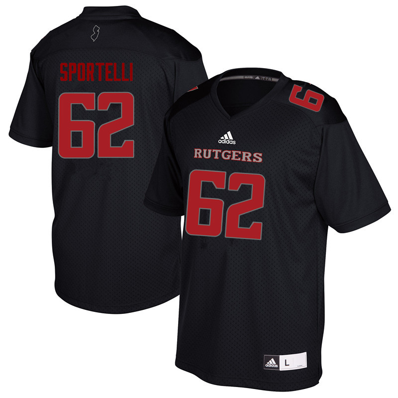 Men #62 Matthew Sportelli Rutgers Scarlet Knights College Football Jerseys Sale-Black - Click Image to Close